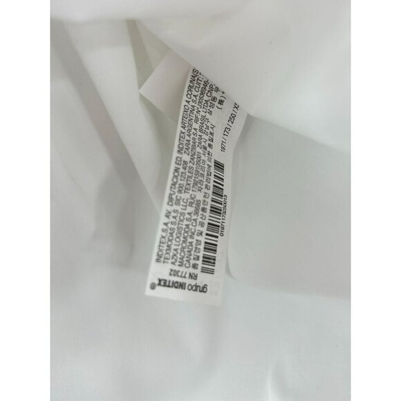 NWT Zara Women's White Oversized Poplin Shirt Long Sleeve Button Front Size XS - Picture 7 of 9